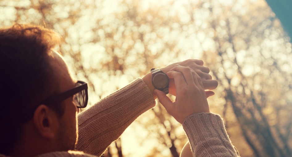 A man checking his watch.